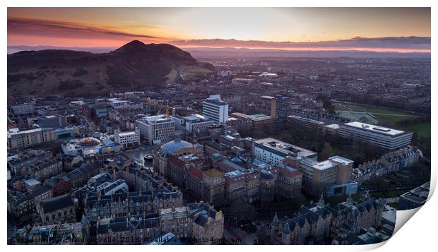 Sunrise over Arthur's Seat in Edinburgh Print by Richard Nicholls