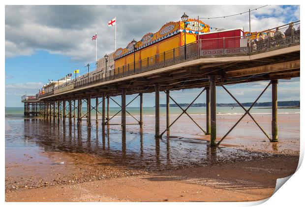 Paignton pier and beach Print by Steve Mantell
