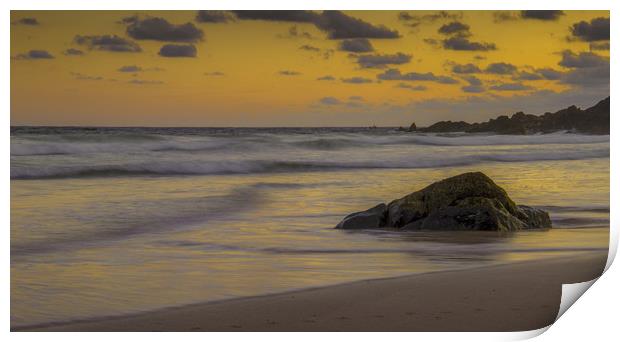 Sunrise over St Ives bay Print by Steve Mantell