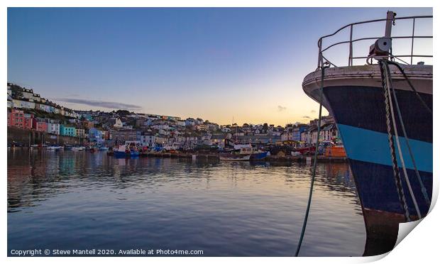 Fishing port sunset Print by Steve Mantell