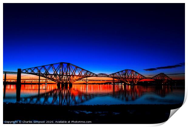 Forth Bridges Print by Charles Simpson