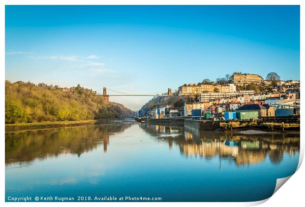 Clifton Suspension Bridge Reflected Print by Keith Rugman