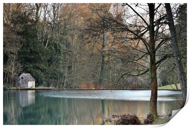 Lake in the Cotswolds Print by Susan Snow
