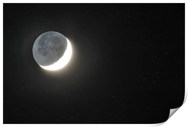 Crescent Moon with Earthshine Print by Susan Snow