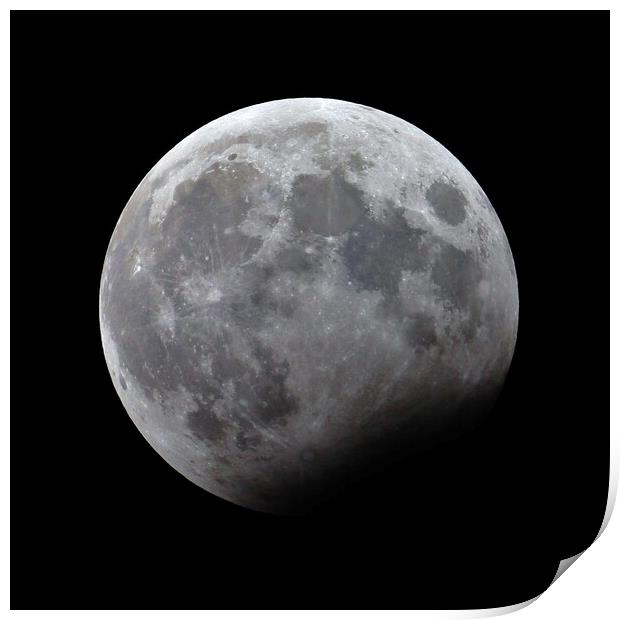 Partial Lunar Eclipse Print by Susan Snow