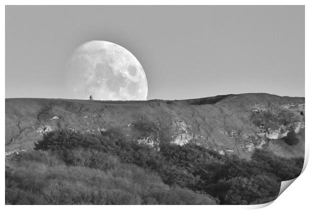 Cycling to the Moon Print by Susan Snow