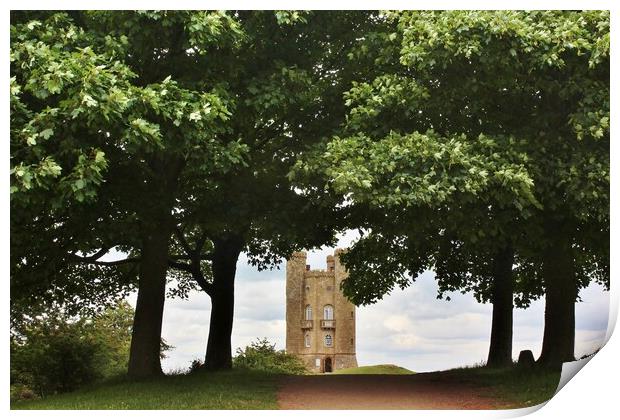 Broadway Tower in the Cotswolds Print by Susan Snow