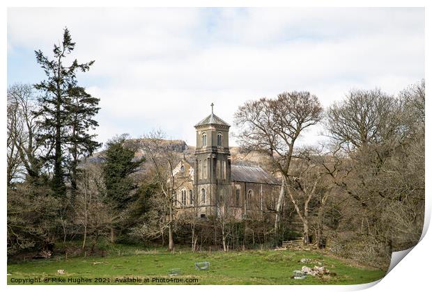 Brathay church in the Trees Print by Mike Hughes