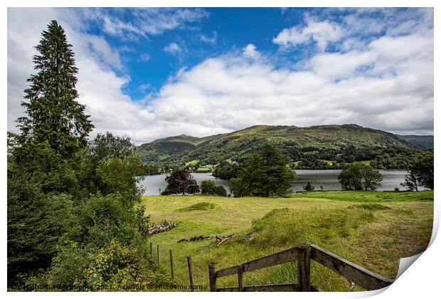 Rydal Fenceline Print by Mike Hughes
