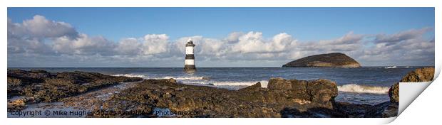 Penmon point light house Print by Mike Hughes