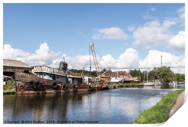 Boat yard Print by Mike Hughes