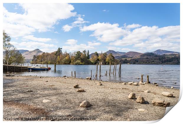Drwent water Jetty Print by Mike Hughes