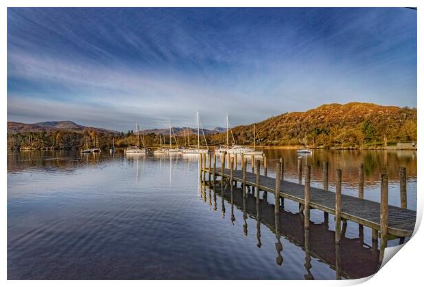 Boats of Ambleside Print by Mike Hughes