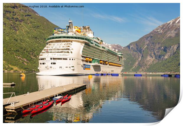 Docked at Gerainger Norway Print by Mike Hughes