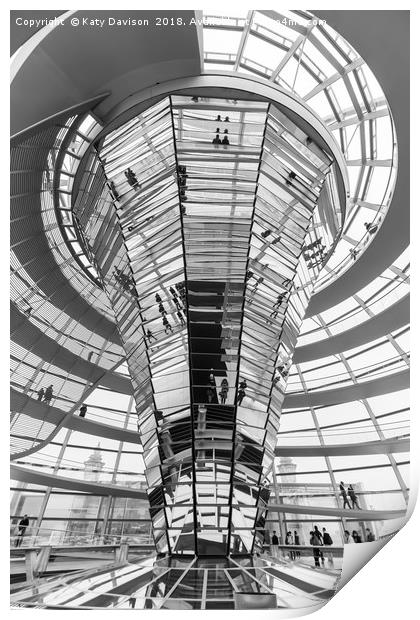 Berlin's Reichstag Dome in black and white Print by Katy Davison