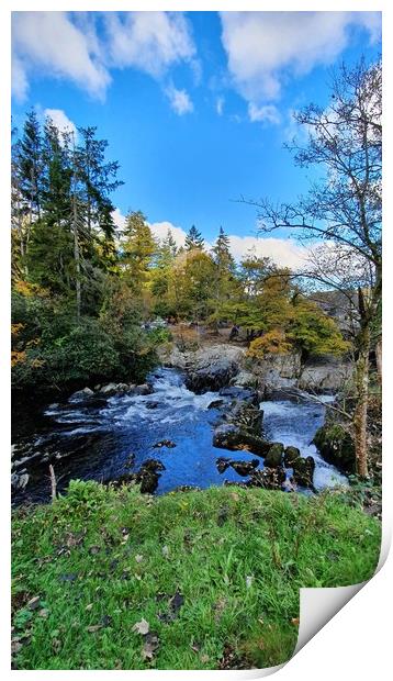 Afon Llugwy in Betws-y-Coed, North Wales Print by Ken Fagan