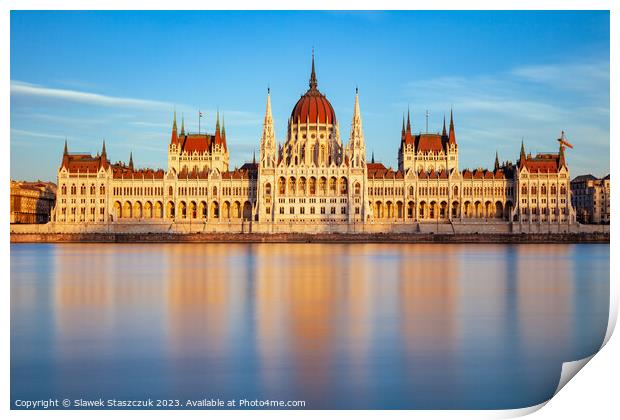 Hungarian Parliament Building Print by Slawek Staszczuk