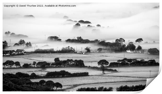 Mist on the fields Print by David Thurlow