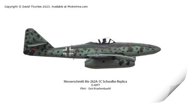 Messerschmitt Me262 Print by David Thurlow