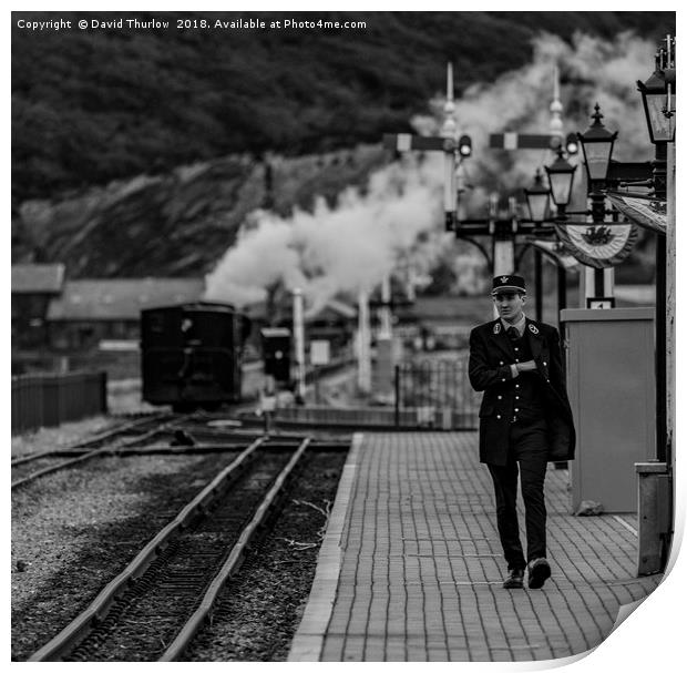 Safely Departed, Festiniog Railway. Print by David Thurlow