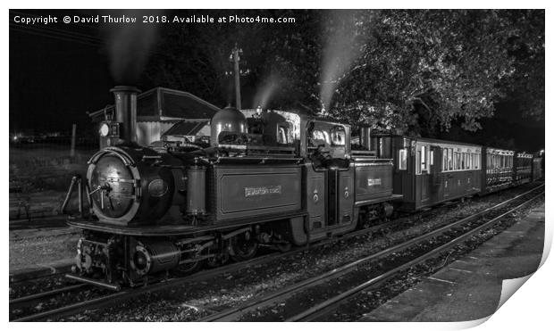Night Train to Porthmadog Print by David Thurlow