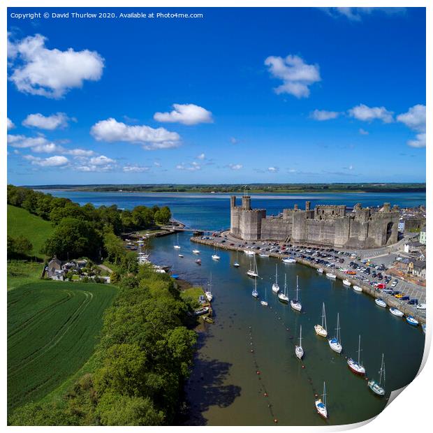 Caernarfon Castle in North Wales Print by David Thurlow