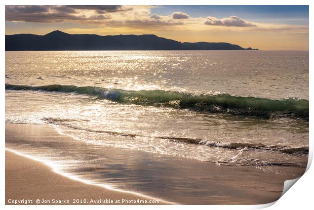 Breaking waves at Spirits Bay Print by Jon Sparks