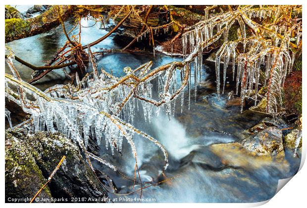 Icicles, Selside Beck Print by Jon Sparks