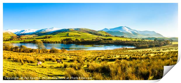 Over Water and Skiddaw Print by Jon Sparks