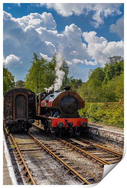 Victor - Steam train at Lakeside, Lake District Print by Carmen Goulden