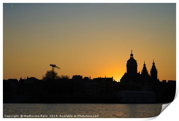 Sunset over Amsterdam Print by Madhurima Ranu