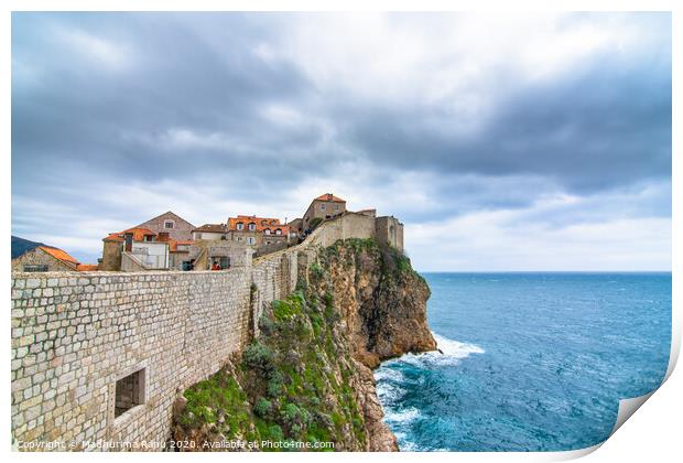 View from the old town city walls in Dubrovnik Print by Madhurima Ranu