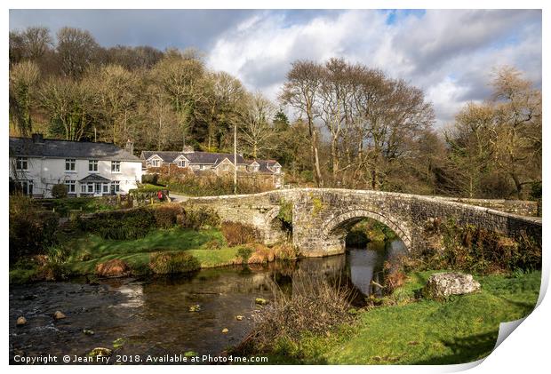 Huckworthy Bridge - Dartmoor Print by Jean Fry