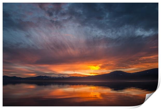 Sunset at Lake Tahoe Print by Steve Ransom