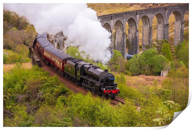 Jacobite steam train glenfinnan viaduct Print by stuart bingham