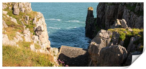 St Govan's Chapel Print by stuart bingham