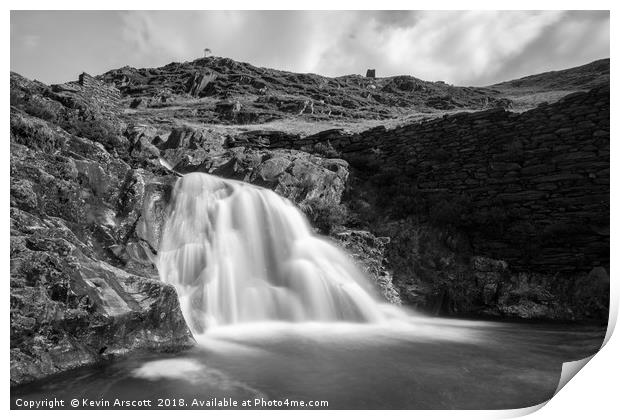 Snowdon Waterfall, Wales Print by Kevin Arscott