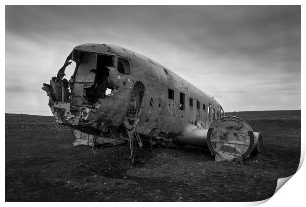 Wreck of US Navy DC-3, Sólheimasandur, Iceland Print by Gair Brisbane