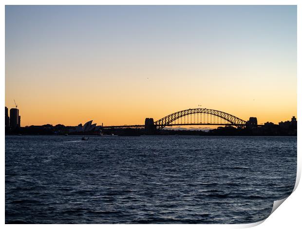 Sydney waterfront in silhouette  Print by Sophie Shoults