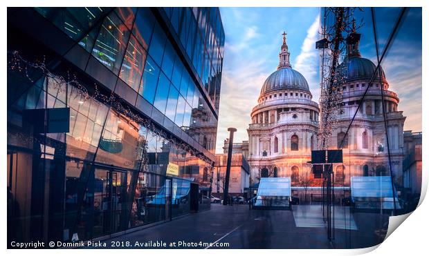 St Paul Cathedral At Sunset Print by Dominik Piska