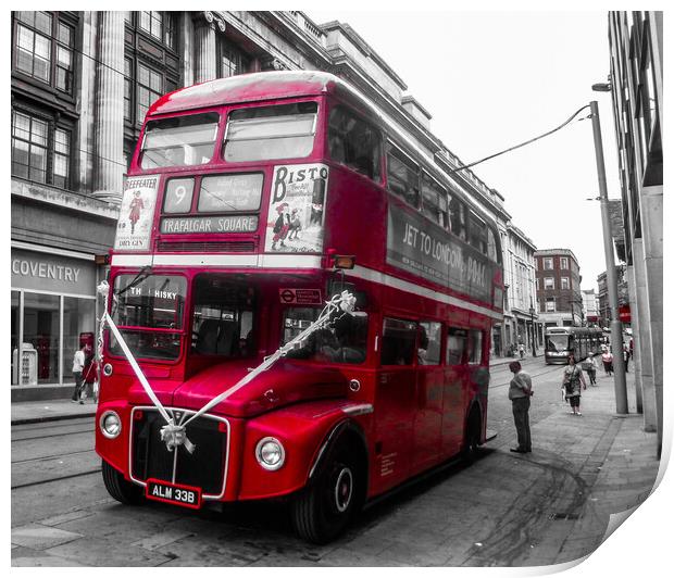 Iconic London Bus in Nottingham Print by Simon Hill