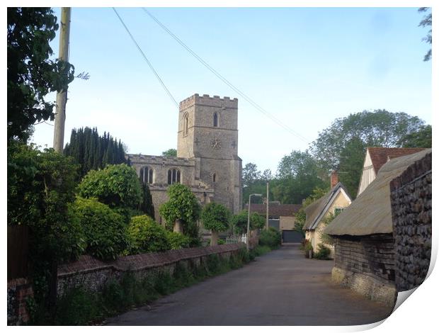 A Serene View of Linton's St Marys Church Print by Simon Hill