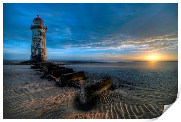 Talacre Sunrise Print by Peter Anthony Rollings