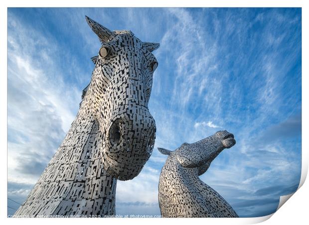 The Kelpies Print by Peter Anthony Rollings