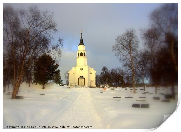 Alta Church in Norway Print by Nick Keown