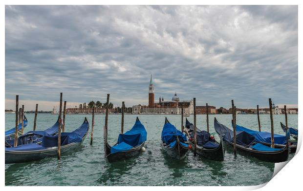 Venice Gondolas Print by Tony Swain