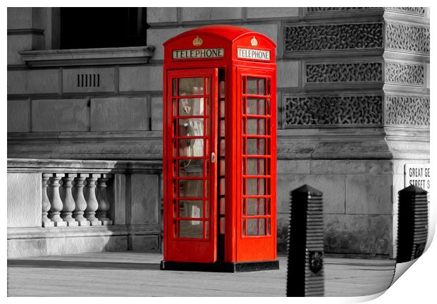 Red Phone Box London oil painting effect Print by Tony Swain
