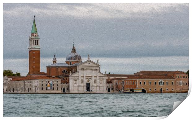 St Marks Venice painterly image oil effect Print by Tony Swain