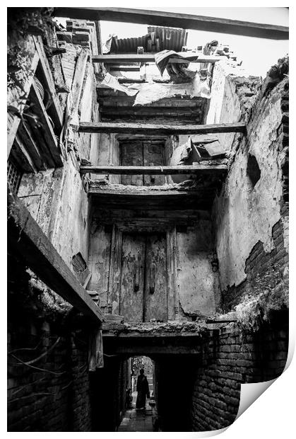 Decay of Abandoned Building Print by Jayaram Prajapati