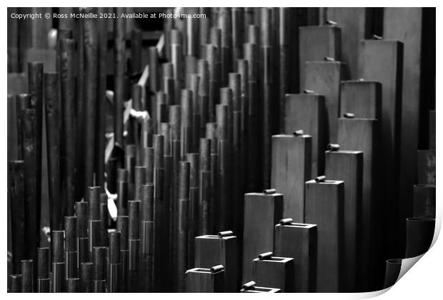 Pipe Organ Pipes Print by Ross McNeillie